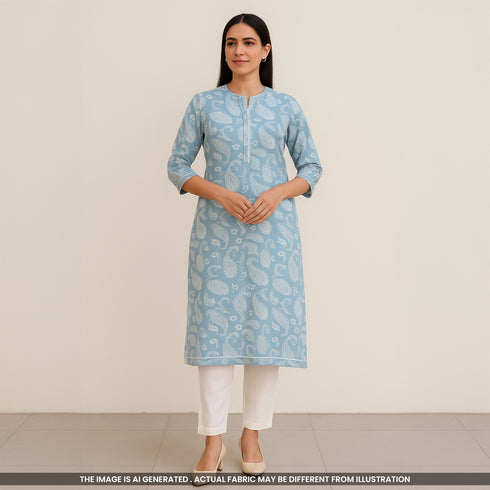 Kilol Print Cambric Cotton Fabric- F3863