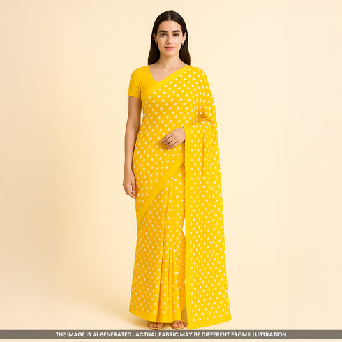 Polka Dot Georgette Fabric-F3636