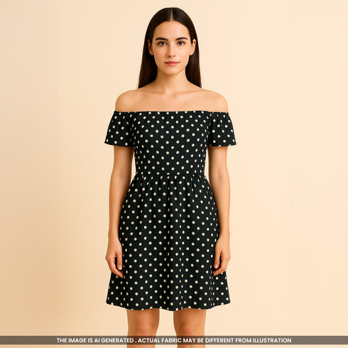 Polka Dot Georgette Fabric-F3636