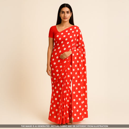 Polka Dot Georgette Fabric-F3637