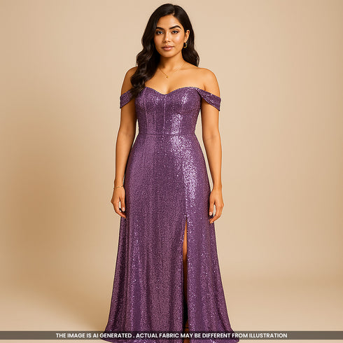 Sequins Lycra Net Fabric-F3640