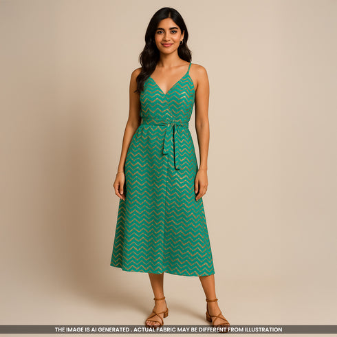 Zari Sequins Thread Embroidered Viscose Organza Fabric-F3643