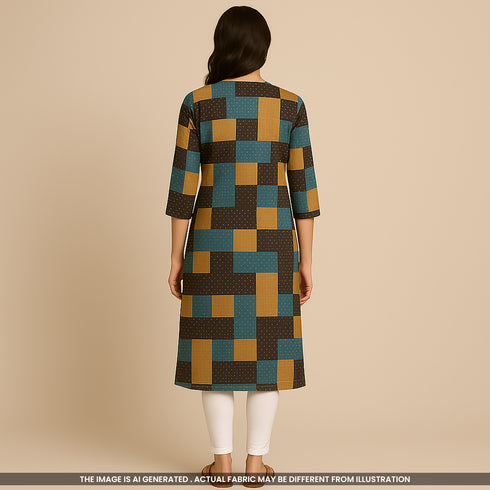 Ajrak Print Cambric Cotton Fabric-F3660