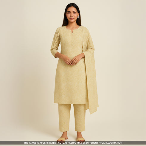 Thread Embroidered Cambric Cotton Fabric-F3674