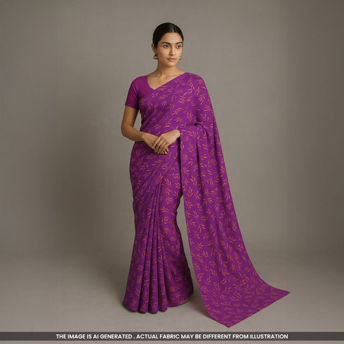 Foil Printed Rayon Cotton Fabric-F3666