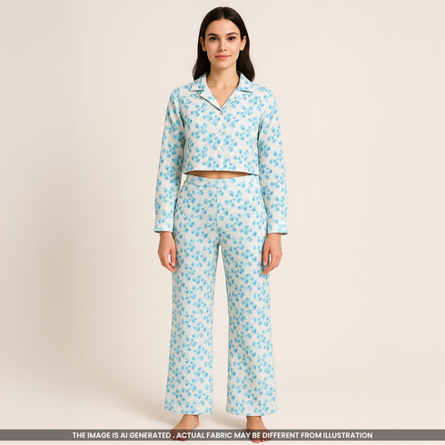 Butterfly Print Seer Sakkar Cotton Fabric-F3680