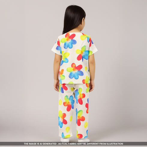 Flower Print Pure Cotton Fabric-F3683