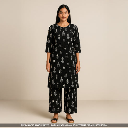 Digital Printed Rayon Cotton Fabric-F3694