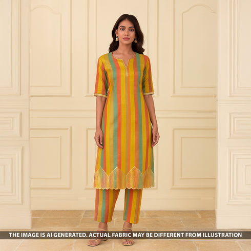 Gota Patti Work Tissue Organza Fabric - F5318