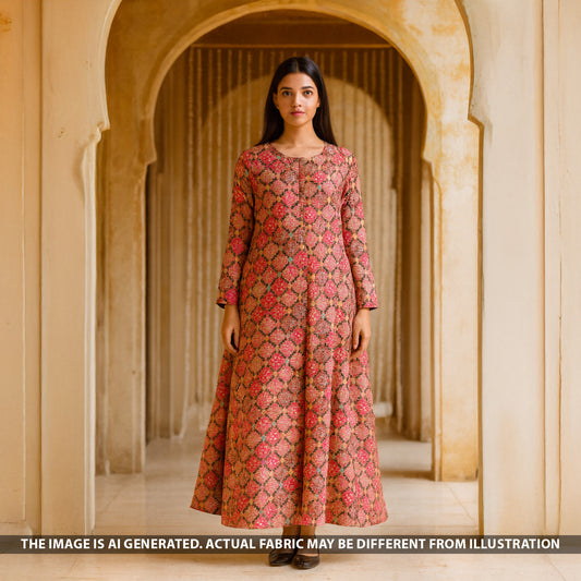 Zari Work Dola Silk Fabric-F5089