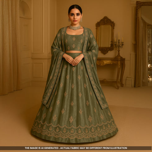 Cut Dana Thread Sequins Work Velvet Fabric-F5200