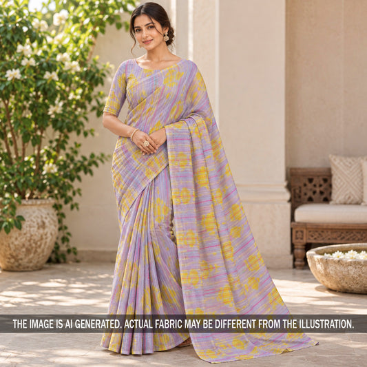 Tie-Dye Striped Chanderi Fabric - F7444