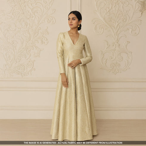 Dyeable Zari Work Pure Banarasi Georgette Fabric-F4919