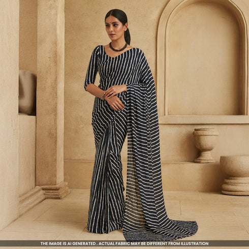 Leheriya Print Chinon Chiffon Fabric-F4922