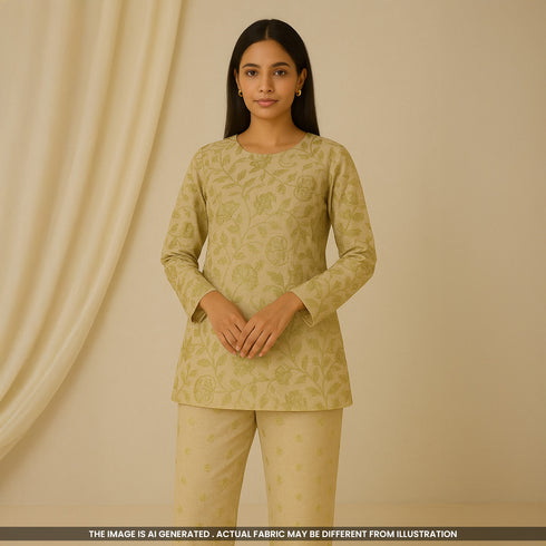 Zari Thread Embroidered Linen Cotton-F4927