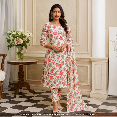 Digital Print Cambric Cotton Fabric-F4932