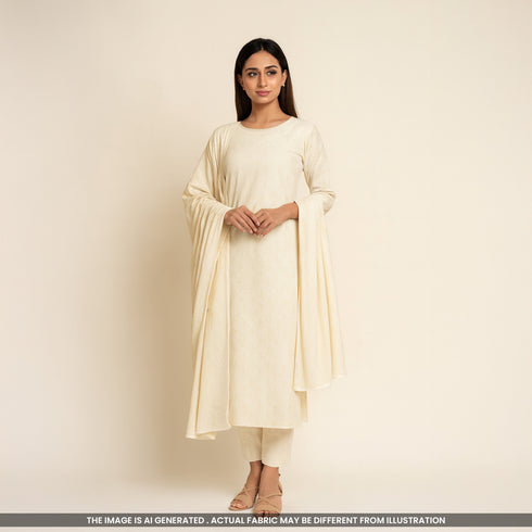 Dyeable Self Jaquard Pure Brocade Fabric-F4964