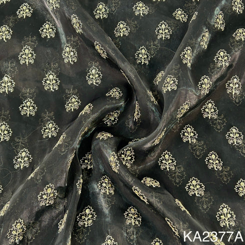 Zari Sequins Organza Fabric-KA2377