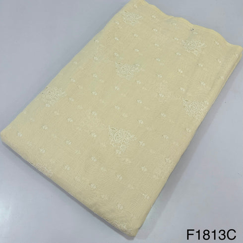 Thread Sequins Embroidered Chanderi Silk Fabric-F1813