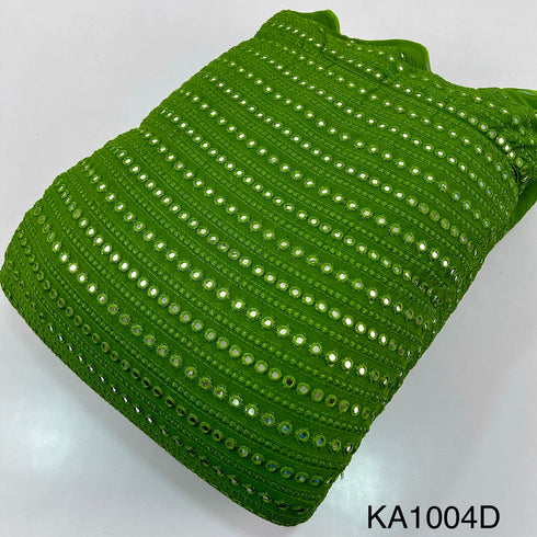 Embroidered Faux Mirror Georgette Fabric-KA1004