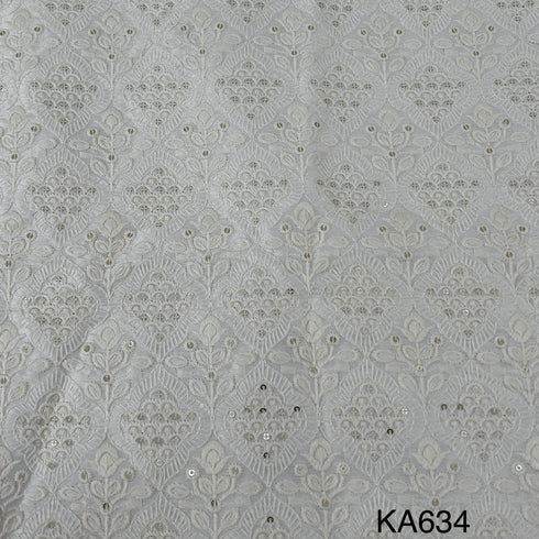 Thread Sequins Dyeable Silk Fabric-KA634