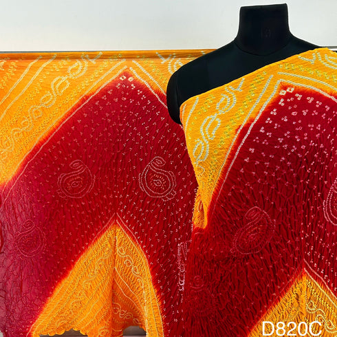 Bandhani Pure Silk Chinon Shaded Dupatta -D820