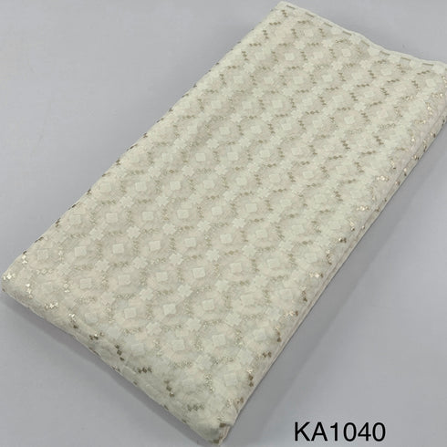 Dyeable Zari Chanderi Fabric-KA1040