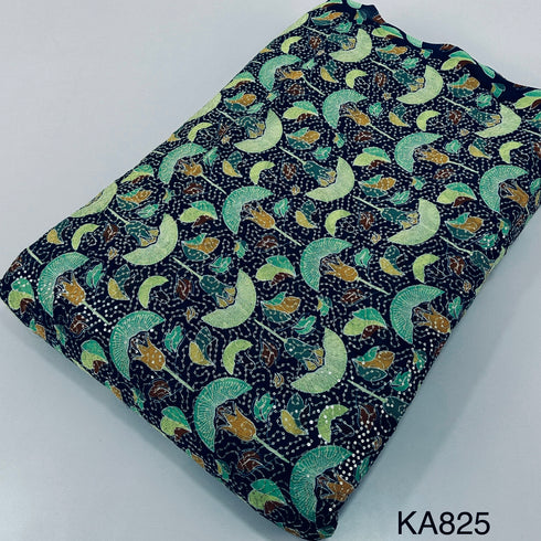 Embroidered Sequins Printed Chinnon Chiffon Fabric-KA825