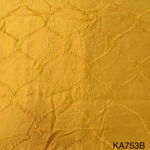 Thread Embroidered Chanderi Silk Fabric KA753