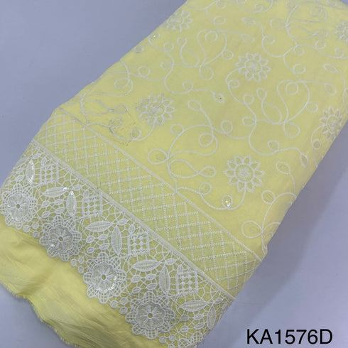 Embroidered Sequins Cotton Fabric-KA1576