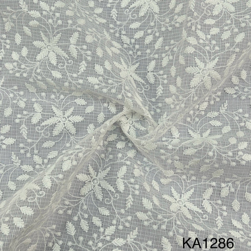 Embroidered Kota Cotton Fabric-Ka1286