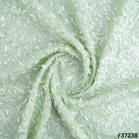 Cut Dana Thread Sequins Embroidered Georgette Fabric-F3723