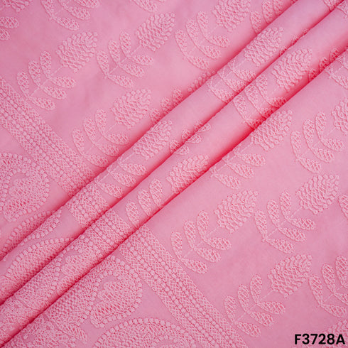 Thread Embroidered Cambric Cotton Fabric-3728