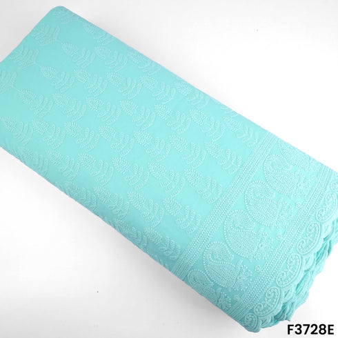 Thread Embroidered Cambric Cotton Fabric-3728