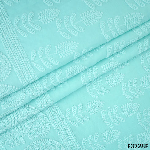 Thread Embroidered Cambric Cotton Fabric-3728