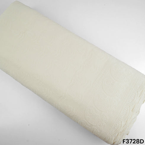 Thread Embroidered Cambric Cotton Fabric-3728