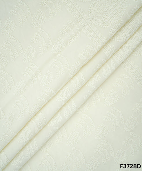 Thread Embroidered Cambric Cotton Fabric-3728