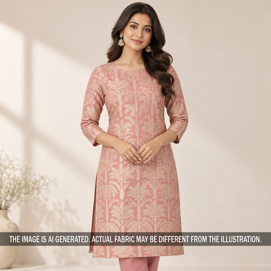 Zari Work Pure Monga Silk Fabric - F7573