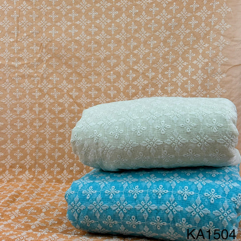 Embroidered Kota Cotton Fabric-KA1504