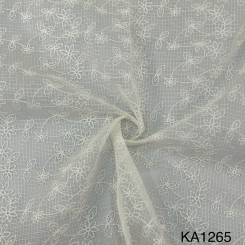 Embroidered Kota Cotton Fabric-KA1265