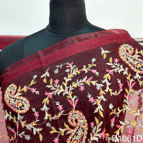 Thread Embroidered Organza Dupatta-D1061