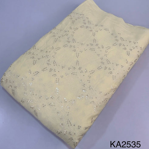Thread Sequins Embroidered Cotton Fabric-KA2535