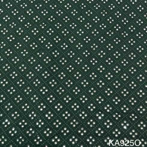 Embroidered Faux Mirror Georgette Fabric-KA925