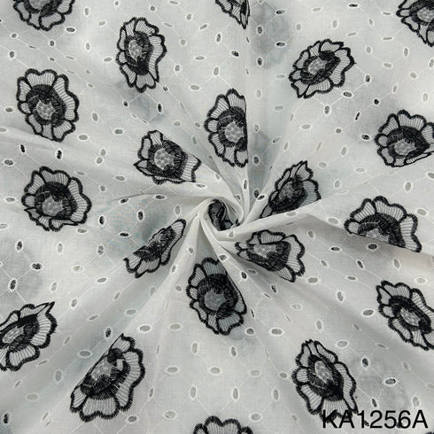 Chikankari Cotton Fabric-KA1257