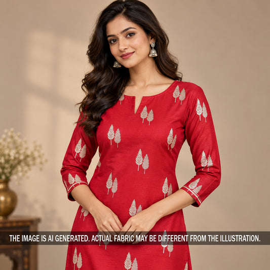 Zari Work Brocade Silk Fabric - F7559