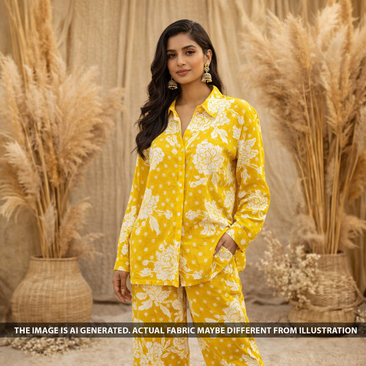 Printed Hakoba Rayon Cotton Fabric - F6307