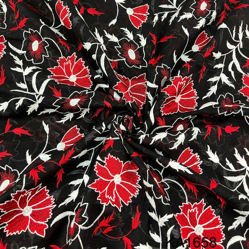 Embroidered Cotton Fabric-KA1658