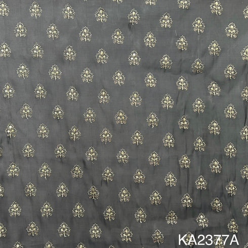Zari Sequins Organza Fabric-KA2377