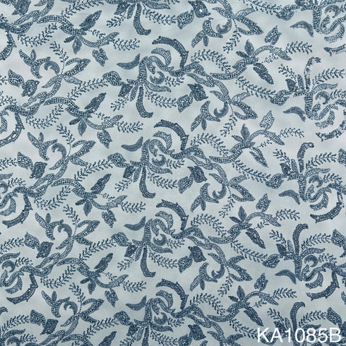 Embroidered Sequins Cut Dana Work Net Fabric KA-1085