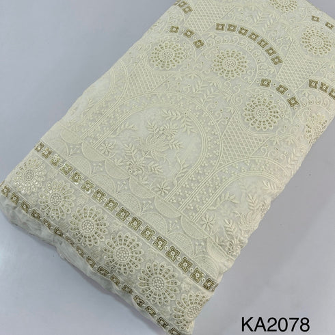 Dyeable Thread Sequins Georgette Fabric-KA2078